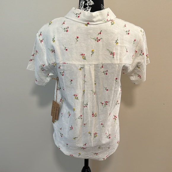 Rae Dunn short sleeve floral button front shirt - Picture 2 of 2